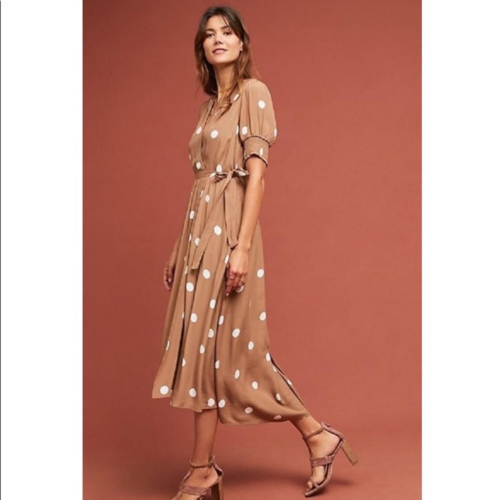 Anthropologie Polka Dot Breanna Wrap Dress
